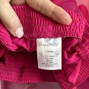 Easy Stretch L Petite Hot Pink Smocked Waist Skirt